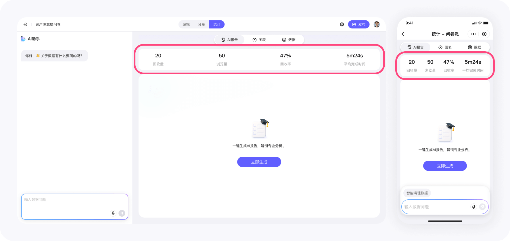 问卷派 - 问卷回收情况